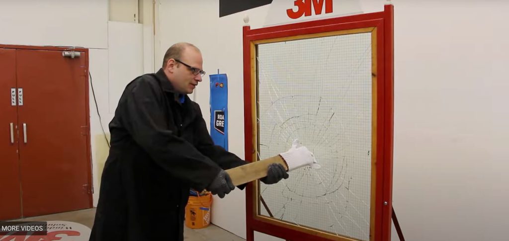 wired glass demonstration
